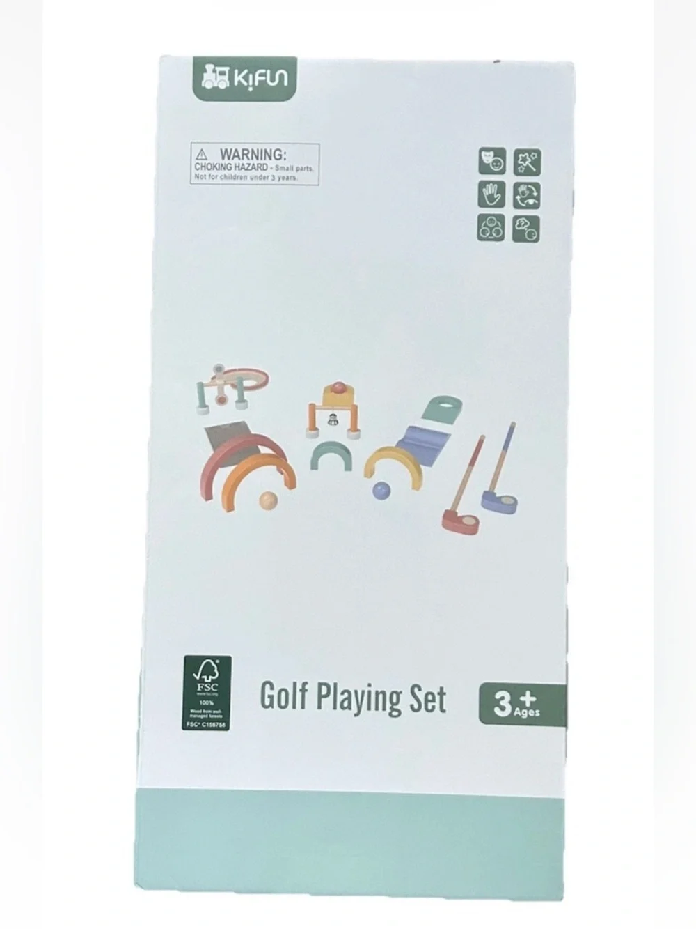 Kifun | Wood Mini Golf Playing Set Role Play Logic Toy